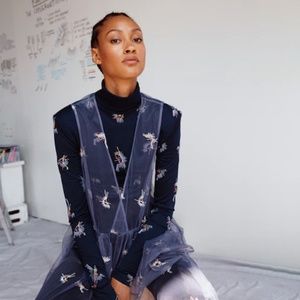 Giorgia Lupi & Other Stories Navy "Rachel Carson" Bodysuit | XS